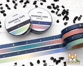 2 pc set 7mm Decollections Slim Washi Tape ROLL Night Sky - Shooting Star