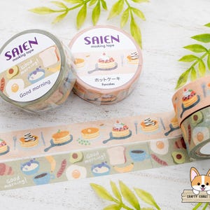 1 rollo / 15 mm / Kamiiso SAIEN / Cinta washi de comida / Panqueques - Buenos días