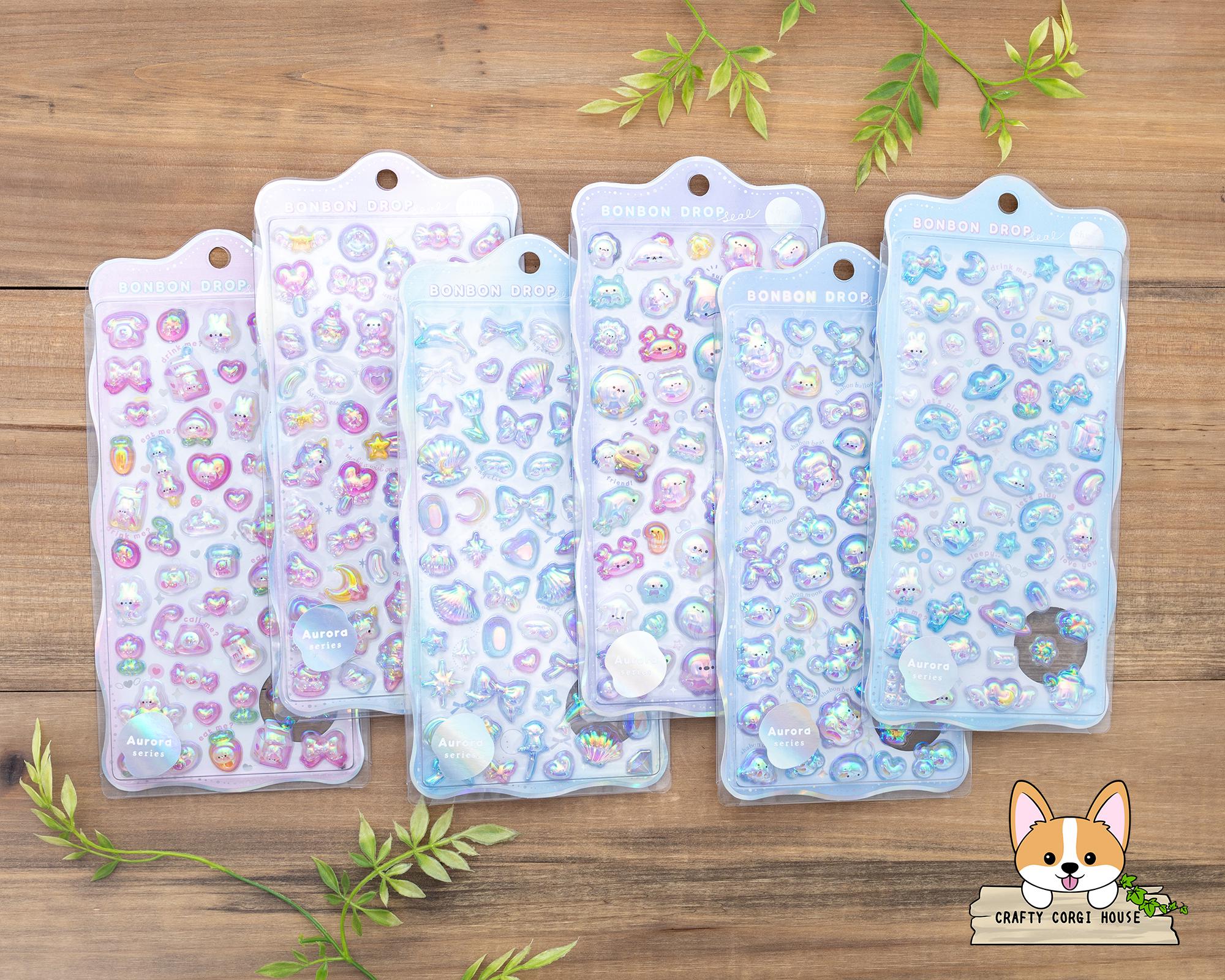 【正規品】BONBON DROP ふわふわドロップ4点 1枚 |キューリア |ボンボンドロップ 4 オーロラ グリッター 3D ジェル