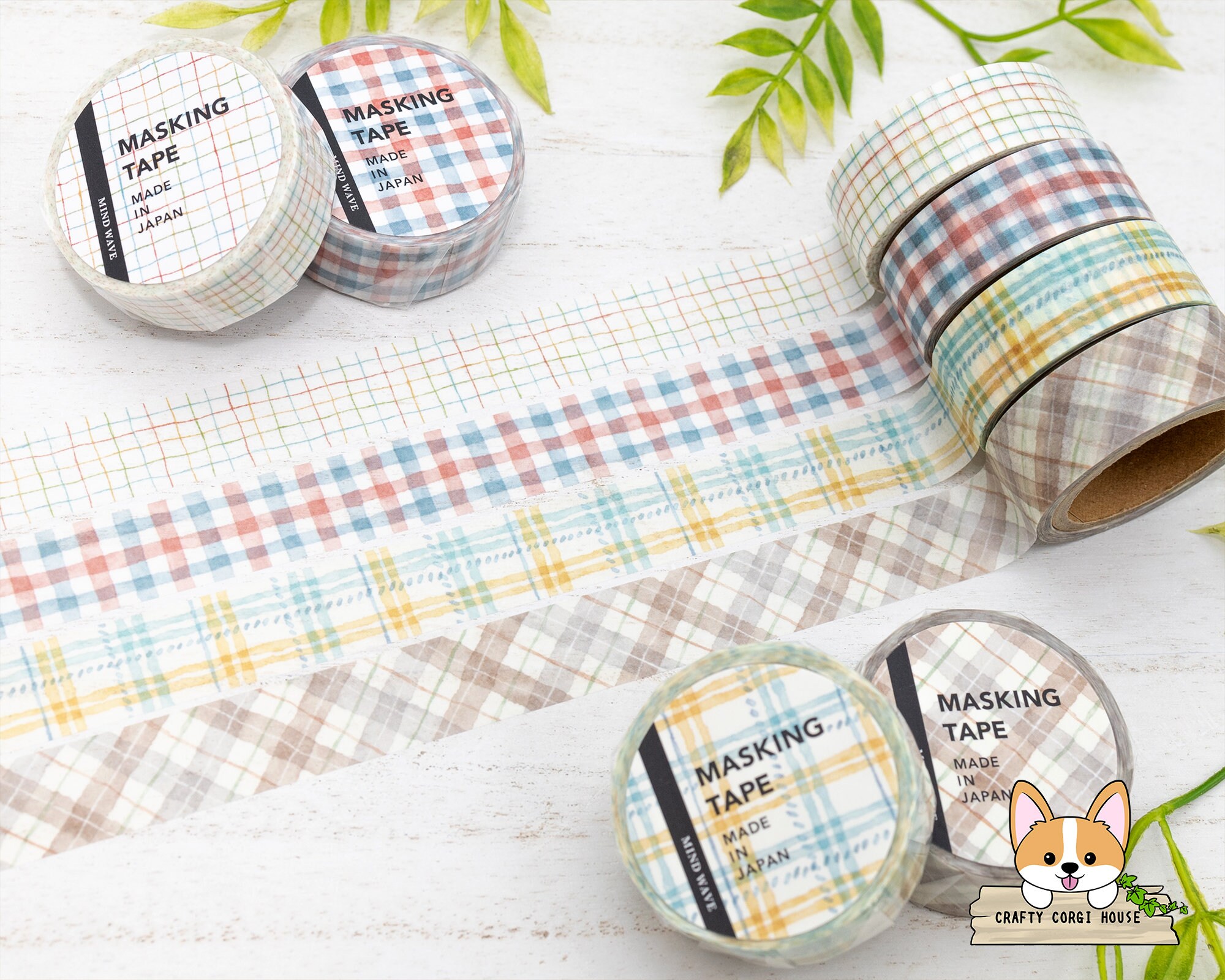Buy or Pc Set 15mm Mind Wave PATTERN CHECK Washi Tapes Online in India  Etsy