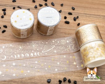 1 or 2 pc set | 30mm | Mind Wave | Gold Foil Clear Matte PET Tape | Universe - Star Chain