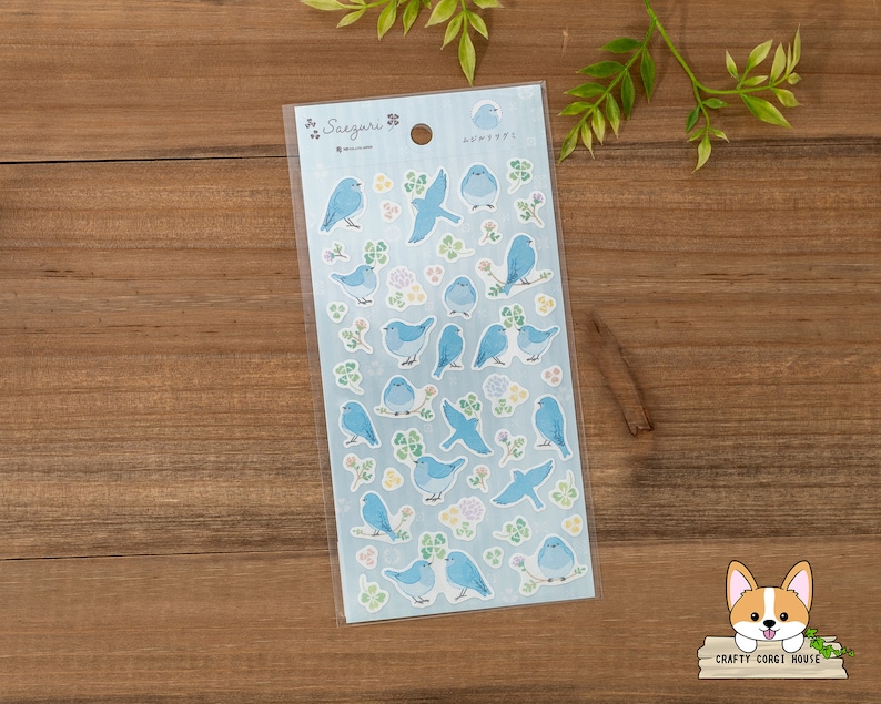 1 or 2 pc set NB SAEZURI Bird Stickers Parakeet & Cockatiel Lovebird Java Sparrow Mountain Bluebird Shima Enaga Penguin Mountain Bluebird