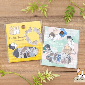 54tlg | Papier Platz x Schinako Moriyama | Kaninchen sterben geschnitten Washi Aufkleber | Kaninchen Sammeln - Kaninchen & Mädchen