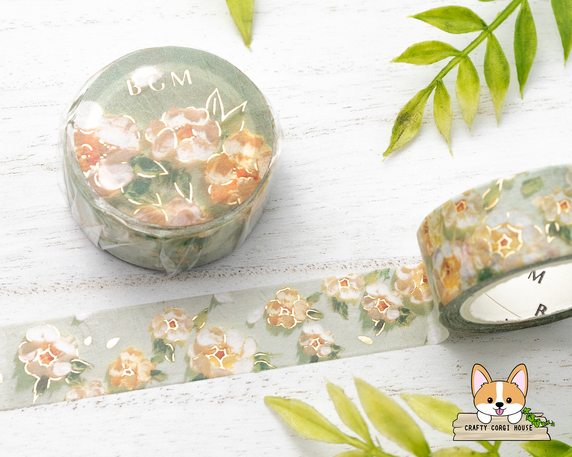 BGM Washi Tape 15mm Masking Tape Foil Stamping - Oil Pastel Flower  Hydrangea