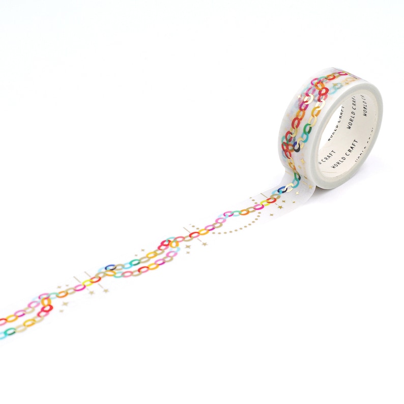 1 Rolle | 15mm | Welthandwerk | Dekoration KIRAKIRA Foil Washi Tape | Wimpelkette - Papiergirlande Bild 7