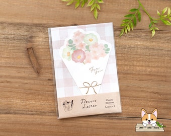 8 Sheets | Furukawashiko | Die Cut Flower Bouquet Letter Set