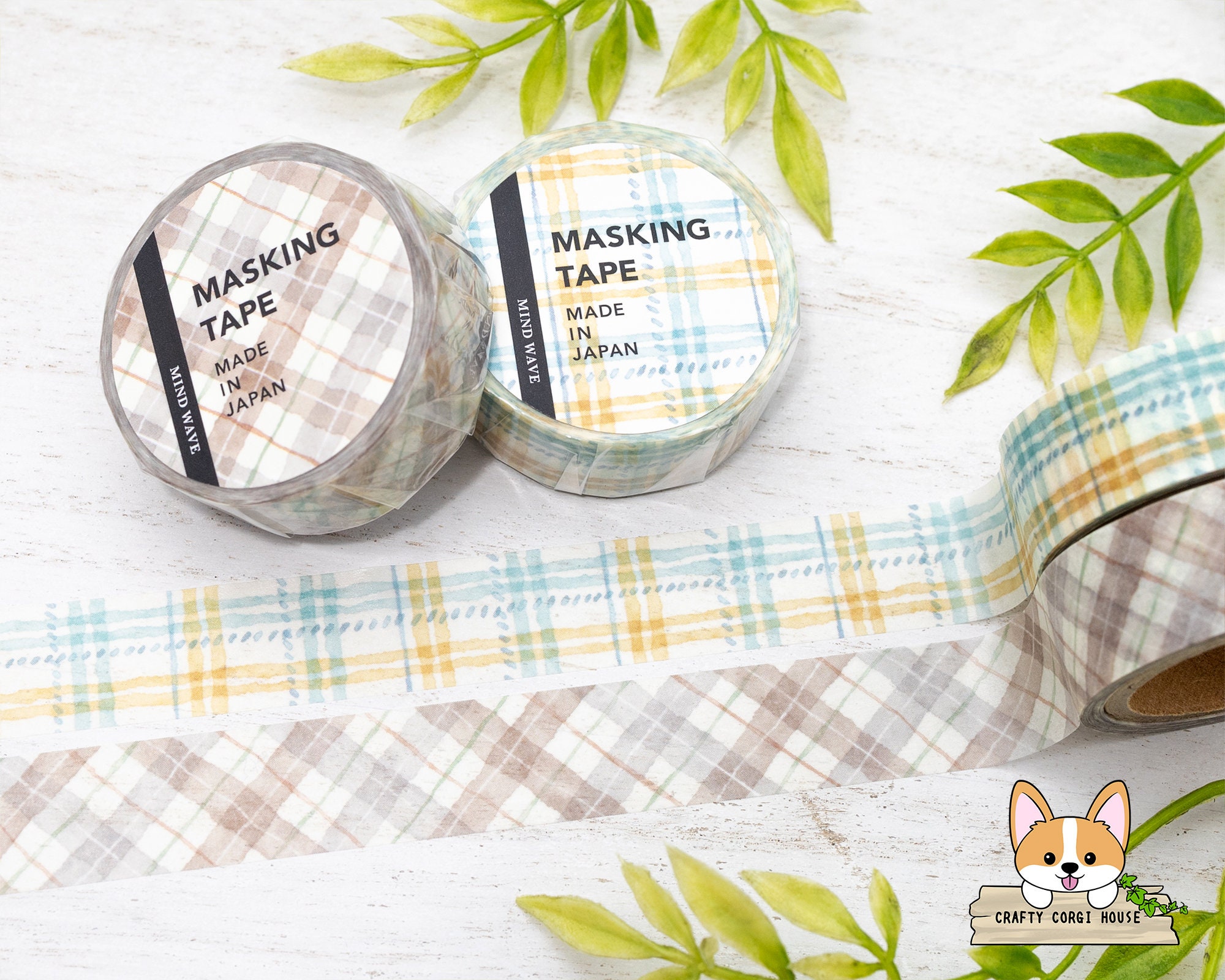 1 Roll | 15mm | Mind Wave | PATTERN CHECK Washi Tapes | Tattersall ...
