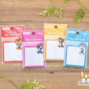 30 sheets | Kamio x Seiji Matsumoto | Disney Die Cut Sticky Notes | Mickey Mouse - Minnie Mouse - Chip & Dale - Donald Duck