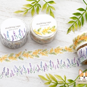 1 rotolo / 18 mm / Mind Wave / Nastro washi fustellato per acquerelli serie PALETTE / Mimosa - Lavanda