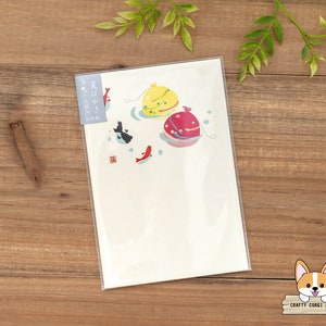 3 sheets | Active x Fujinami Uzura | Summer Postcards | Goldfish & Yo-yo Tsuri