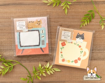 100 sheets | Furukawashiko | Watashi Biyori 4 Design Memo Pad | Homebody - Cat