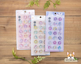 1 sheet | Kamio | KIRA CORO (Sparkly Round) 3D Stickers | Shuganon - Daifuku Enaga - Mochi Mochi Panda