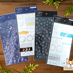 1 vel | Mindwave | ETERNAL SHEEN Tweekleurige doorzichtige foliestickers | Sterrenbeeld - ster