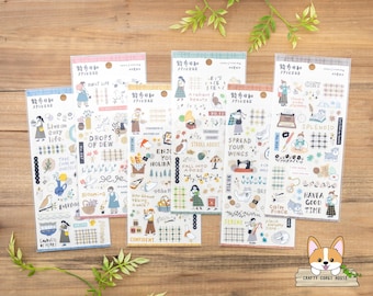 1 sheet | Mind Wave | SANPO BIYORI Gold Foil Clear Stickers | Ceramic Shop Flower Shop Bakery Coffee Shop Craft Store Stationery Store