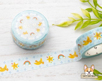 1 pc set | 15mm | BGM | Sky Foil Washi Tape | Embroidery Moon Star Rainbow