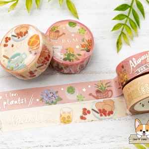 1 roll | 15mm | BGM | Lifestyle Foil Washi Tape | Gardening - Breakfast