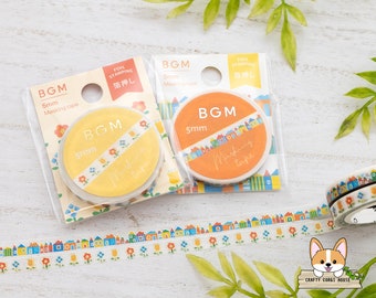 1 or 2 pc set | 5mm | BGM | Gold Foil Slim Washi Tape | Adorable House - Tiny Flower