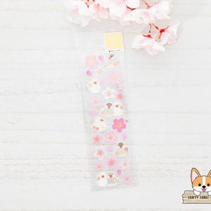 1 hoja / NB / Pegatinas de papel dorado de primavera / Sakura y gorrión de Java