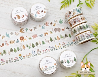 1 roll | 18mm | Mind Wave | COZY Series Die Cut Washi Tape | Bird - Animal - Forest - Flower