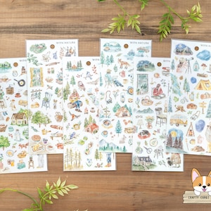 1 vel | Mindwave | MET NATUUR goudfolie Washi-stickers | Ochtendvoorbereiding Lunchvoorbereiding Vogels kijken Wandelen Vrije tijd Sterrenkijken