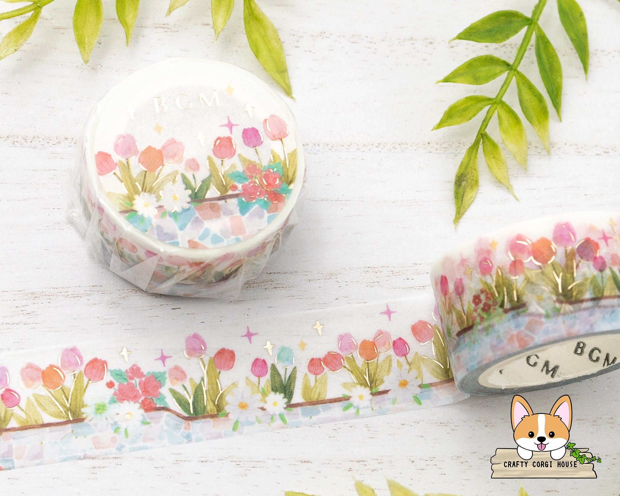 BGM Slim Washi Tape - Deco Tulip