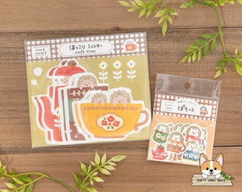 20 pc or 6 sheets 3 envelopes | Furukawashiko | Winter Limited Hedgehog Cafe Time Die Cut Mini Letter Set or Washi Stickers