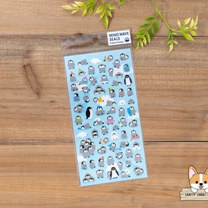 1 vel | Mindwave | PUCHI PUCHI Penguin glanzende papieren stickers | Pinguïn