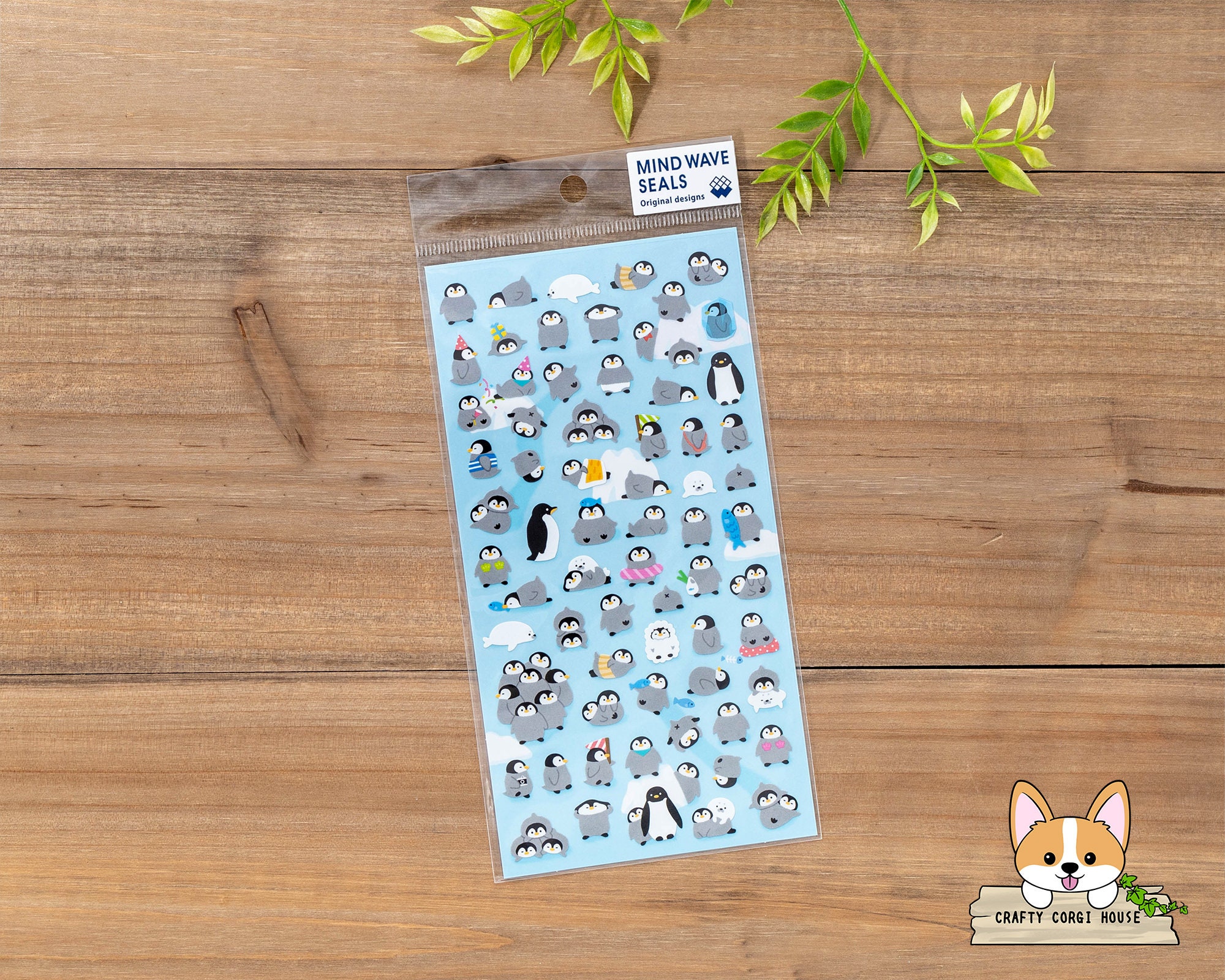 1枚 | マインドウェーブ | プチプチペンギン光沢紙シール | ペンギン