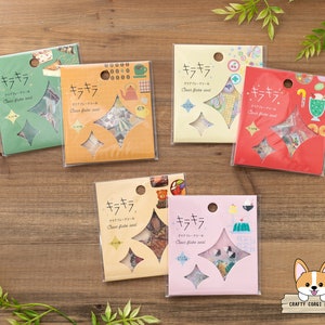 36 pc | World Craft | KIRAKIRA Foil Clear Die Cut Stickers | Cafe Sweets - With Coffee - Candy (Wagashi) - Dagashi - Chocolate - Jelly