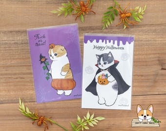 1 sheet | Active | Cat Kigurumi Halloween Postcards | Pumpkin - Dracula