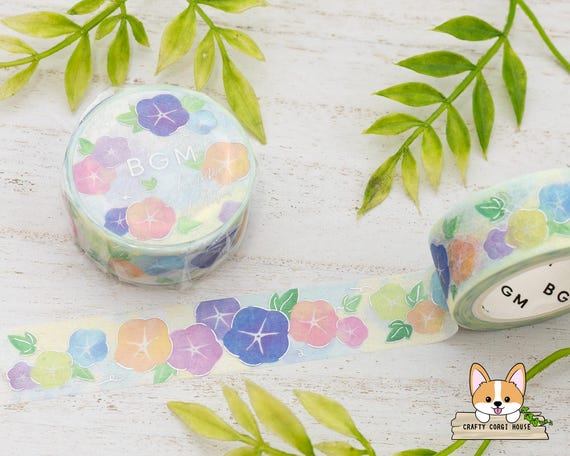 1 roll | 15mm | BGM | Summer Limited Silver Foil Washi Tape | Morning Glory