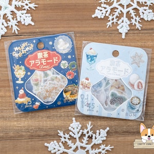45 pièces | Musique d'ambiance | WINTER LIMITED Stickers décoratifs en papier peint Washi Cafe à la Mode | Café d'hiver - Café du Père Noël