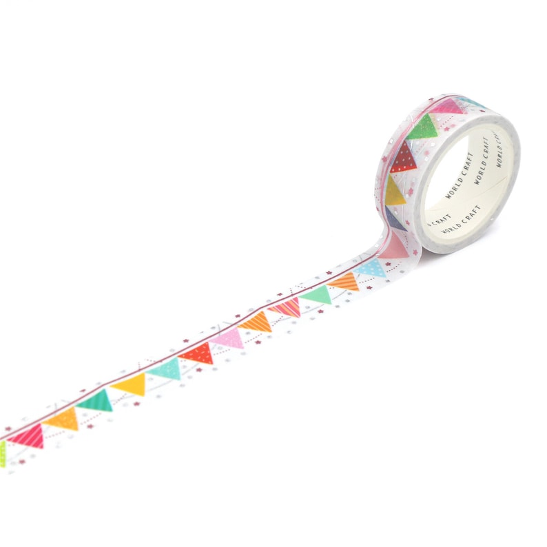 1 Rolle | 15mm | Welthandwerk | Dekoration KIRAKIRA Foil Washi Tape | Wimpelkette - Papiergirlande Bild 5