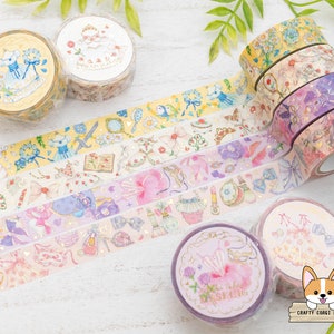 1 rol | 15 mm | Wasknijper x Miki Takei | Goudfolie washitape | Flower Divination Flora's Awakening Violet Stage Vrouwelijke cosmetica