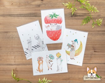 1 Sheet | Active X Tocoro Comugi | Cat Postcards | Music