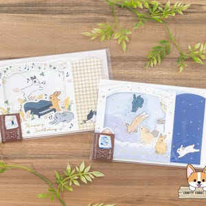 1 carte 1 enveloppe | Active x Schinako Moriyama | Lapin 3D BOX carte de vœux | Musique (Joyeux anniversaire) - Ciel étoilé (Juste pour vous)