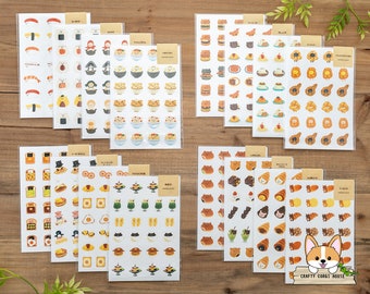 パピエプラッツ | ANIMAL×FOOD ステッカー |寿司 おにぎり おでん 丼ぶり ハンバーグ からあげ たまごカフェ トーストサンド あんぱん あんこコルネット ベーカリー