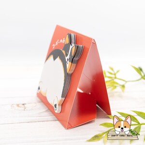 30 sheets Mind Wave POMPON HIP Corgi Stand Sticky Notes Memo Pad Red Corgi Black Tricolored Corgi image 5