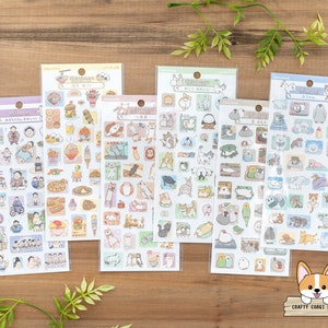 1 sheet | Kamio | SHIRABEERU MITSUKEERU Paper Stickers | Sumo Wrestler - Food - Tummy Trap - Cute Butt - Bird Mochi - Baby Animals
