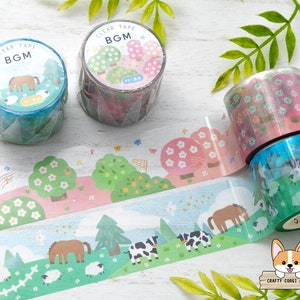 1 roll | 30mm | BGM | Clear PET Tape | Garden - Pasture
