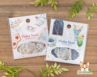 54 pc | Papier Platz x A La Cardo | Cafe Gold Foil Die Cut Washi Stickers | Alice's Tea Set - Jewel Coffee Shop