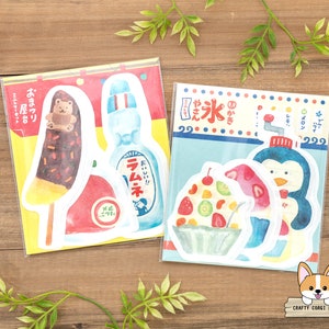 6 hojas 3 sobres / Furukawashiko / Juego de minicartas troqueladas VERANO LIMITADO / Puestos de Matsuri (Festival) - Shaved Ice Shop