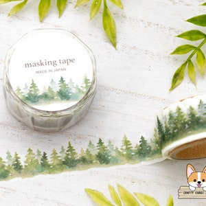 1 pc set | 18mm | Mind Wave | PALETTE Series Watercolor Die Cut Washi Tape | Trees