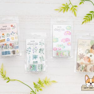 120 unidades ou 150 unidades | 11 mm | Faixa | Rolo de adesivos florais recortados em formato de washi | Jardim de flores - Buquê verde - Nenúfar - Potpourri