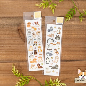 1 sheet | NB | BIJOU Resin Stickers | Dogs - Cats
