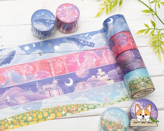 1 or 3 Pc Set 15mm World Craft Floral & Lace Washi Tape Rose Pink