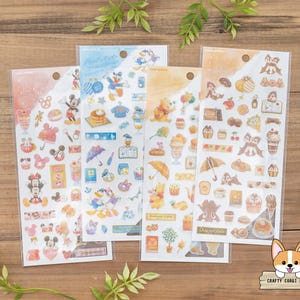 1 hoja / Kamio x Disney / SUKINO TAMENO (Para amantes...) Pegatinas / Mickey y Minnie - Donald y Daisy - Winnie the Pooh - Chip y Dale