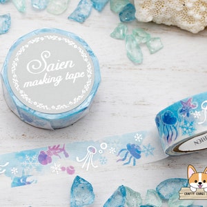 1 roll | 15mm | Kamiiso SAIEN | Summer Silver Foil Washi Tape | Jellyfish