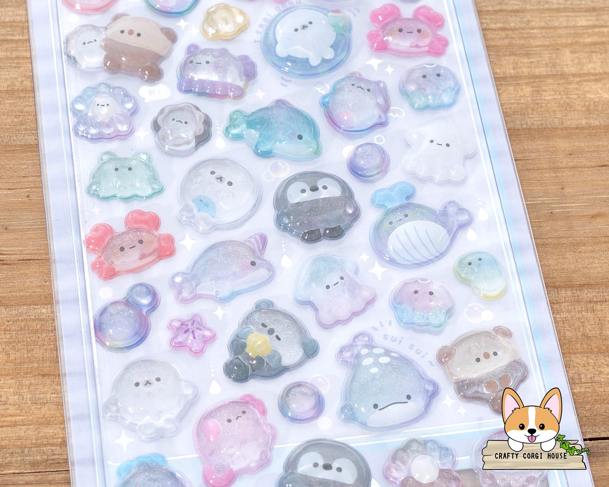 1 Sheet | Q-lia | BONBON DROP Glitter 3D Gel Sticker | Mogu Mogu