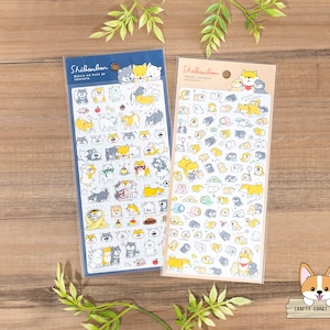 1 sheet | Mind Wave | &quot;Shibanban&quot; Shiba Inu Transparent Stickers | Takanaru-kun - Kamatte-chan